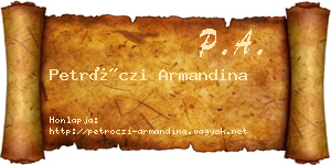 Petróczi Armandina névjegykártya